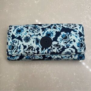 Kipling Floral Blue & Navy Long Wallet